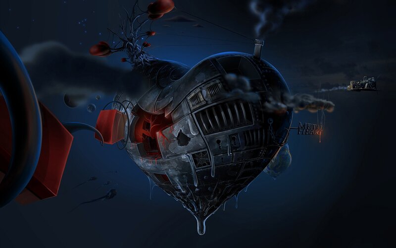 Mechanical Heart Airship — Blue