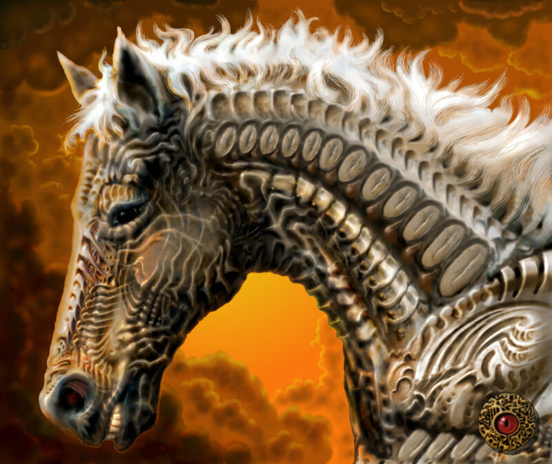 mechanical horse head