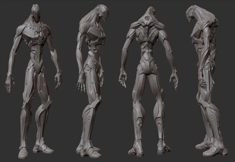 mechanical humanoid character design