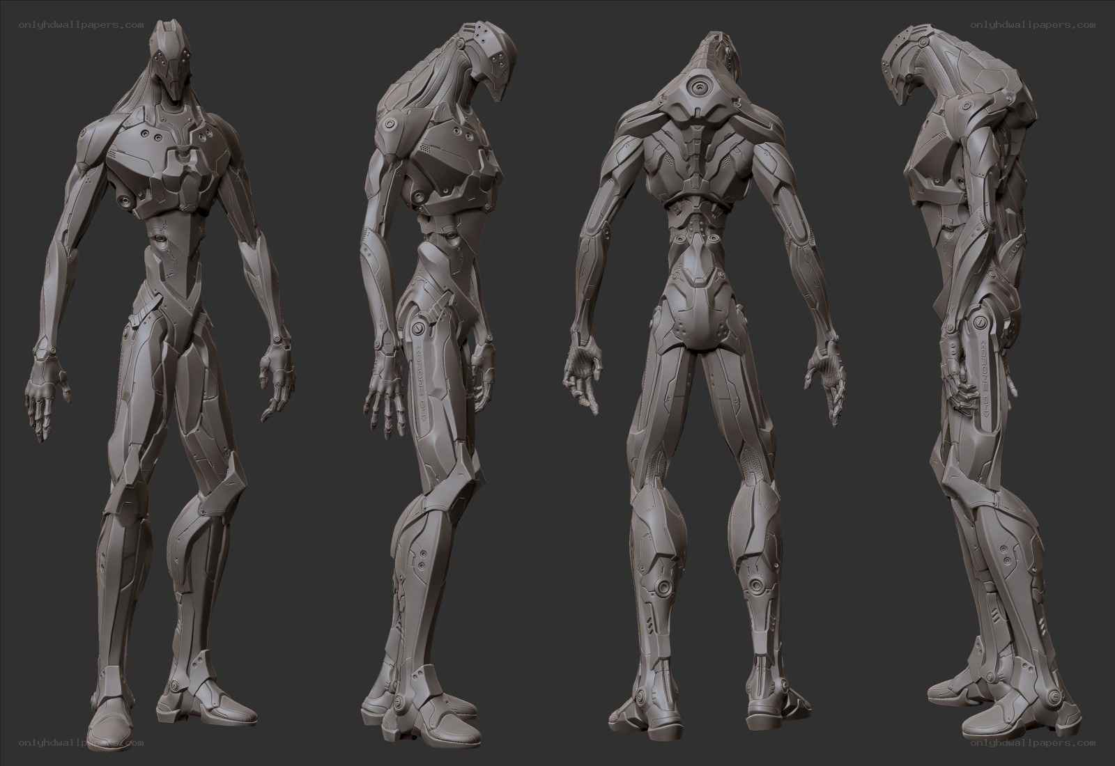 mechanical humanoid character design
