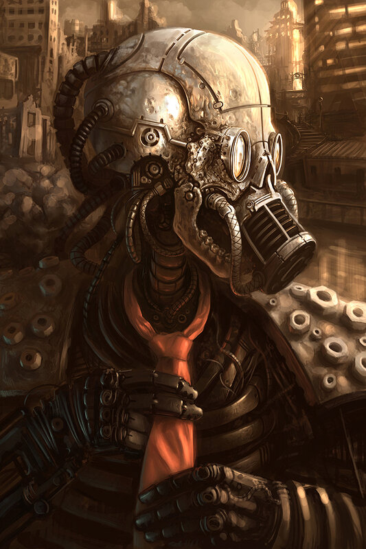 Mechanical Humanoid Figure — Brown