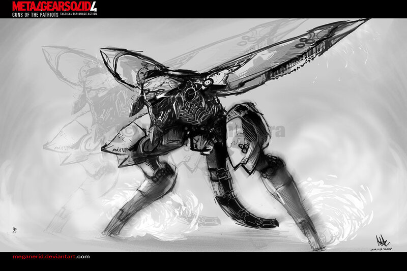 Mechanical Insect Creature — Black, Dramatic, Digital Art