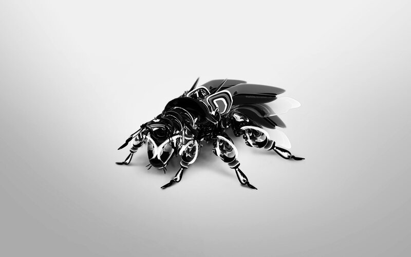 Mechanical Insect Creature — Black, Dramatic