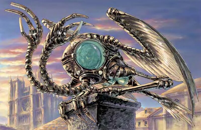 Mechanical Insect Creature — Blue, Dramatic