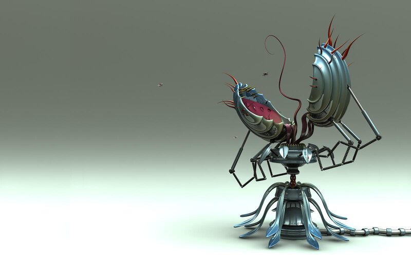 Mechanical Insect Creature — Gray, Surreal