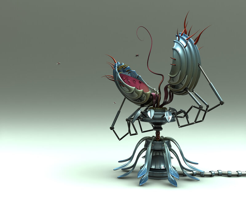 Mechanical Insect Creature — Gray