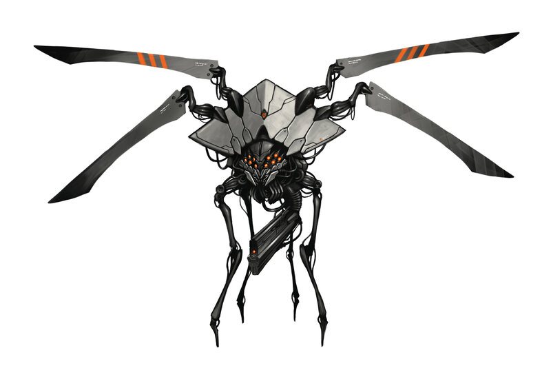 Mechanical Insect Drone — Black
