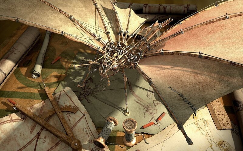 mechanical insect model on blueprints