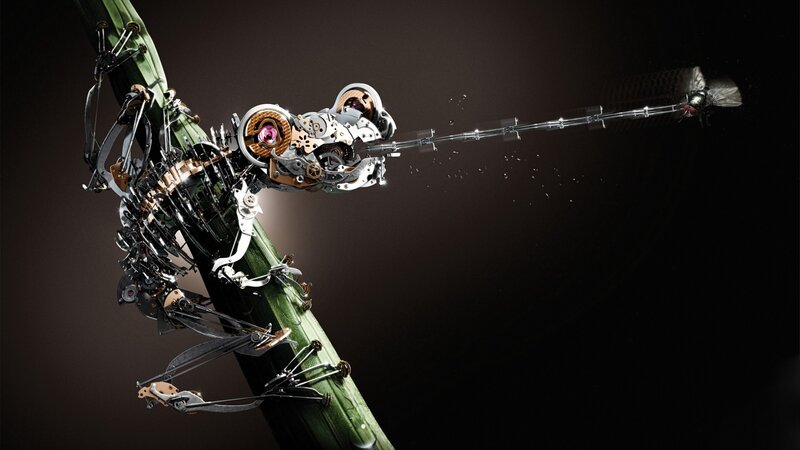 Mechanical Insect on Plant