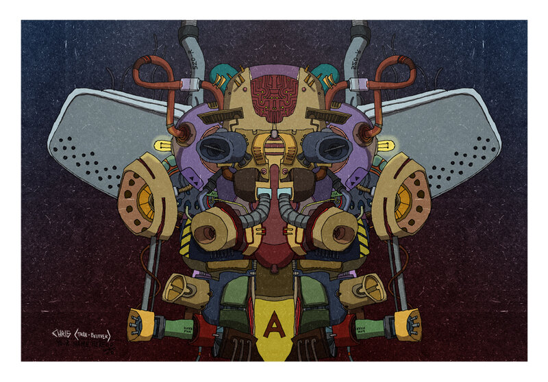 Mechanical Insect Robot — Purple, Dramatic