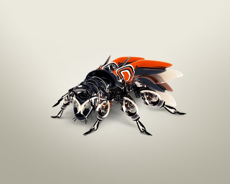 mechanical insect sculpture