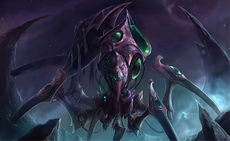 Mechanical Insectoid Creature — Purple, Dramatic
