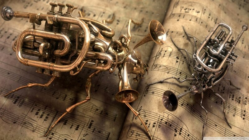 Mechanical Insects on Sheet Music — Bronze