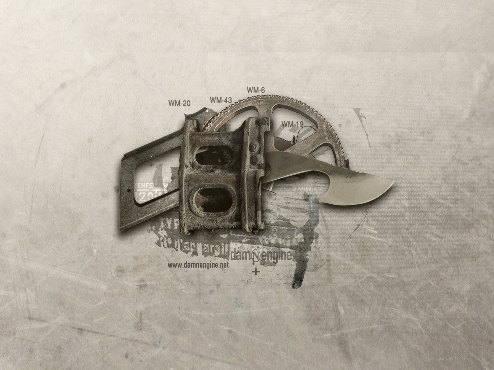 mechanical knife collage