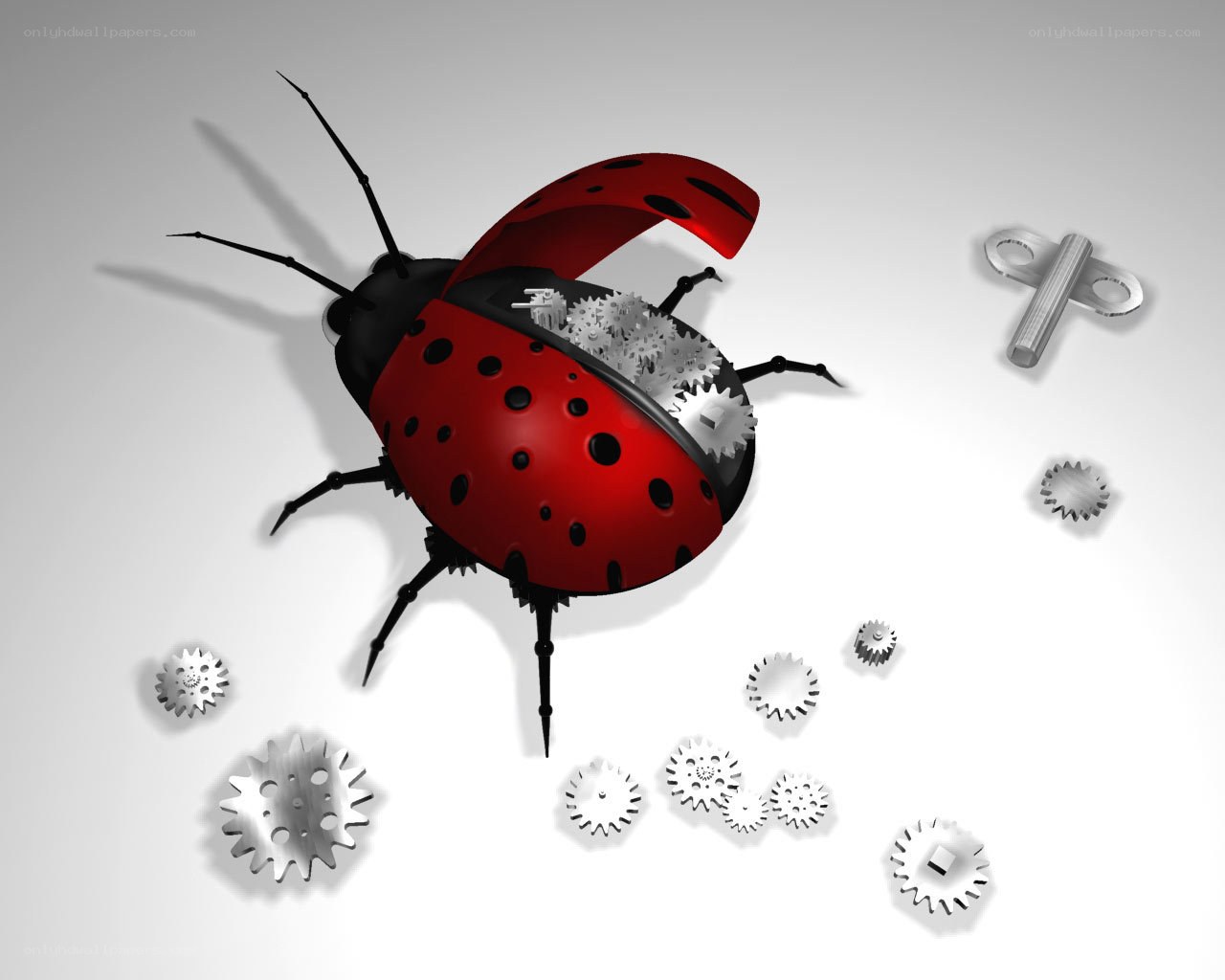 Mechanical ladybug with gears