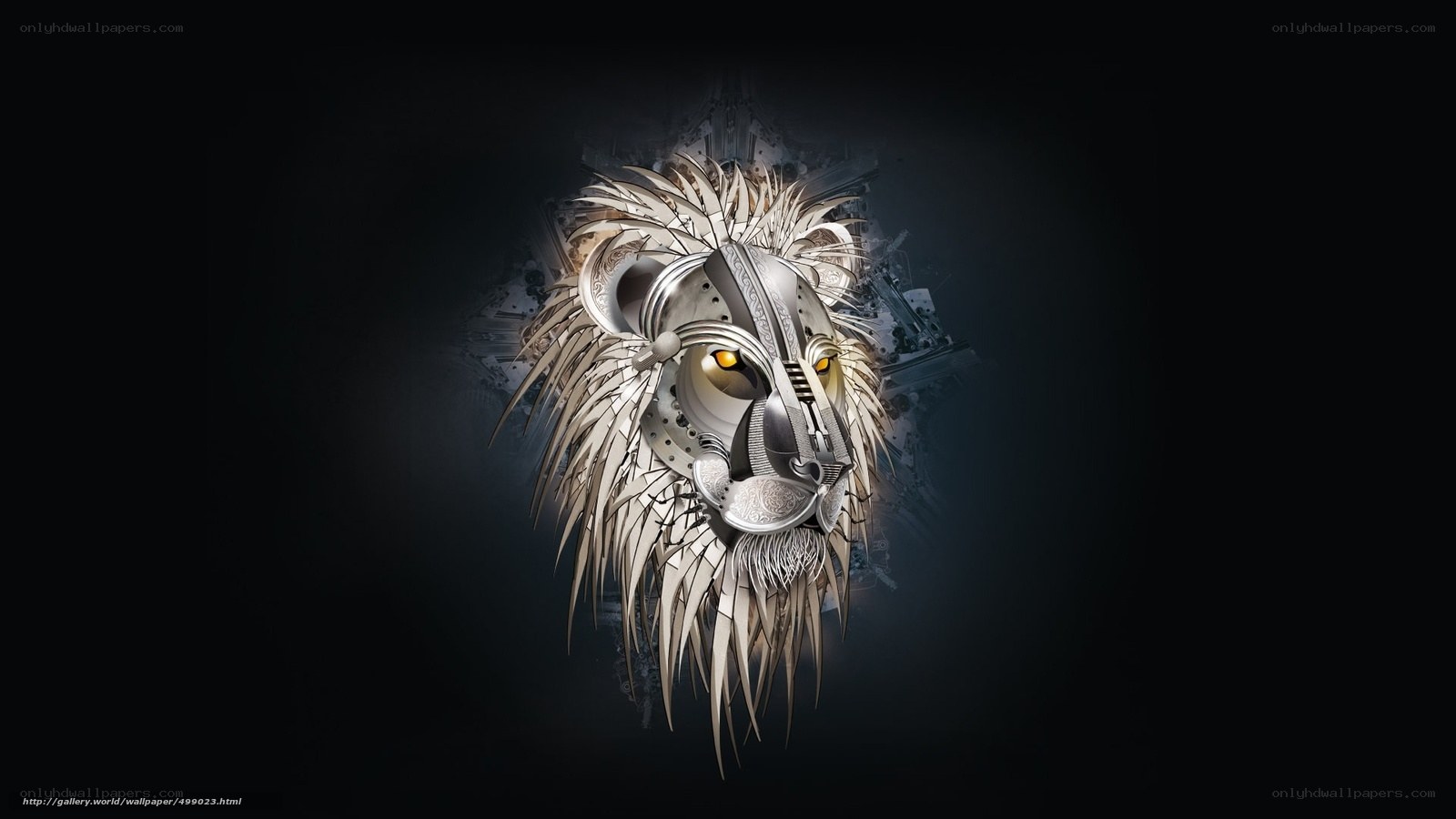 Mechanical lion head art
