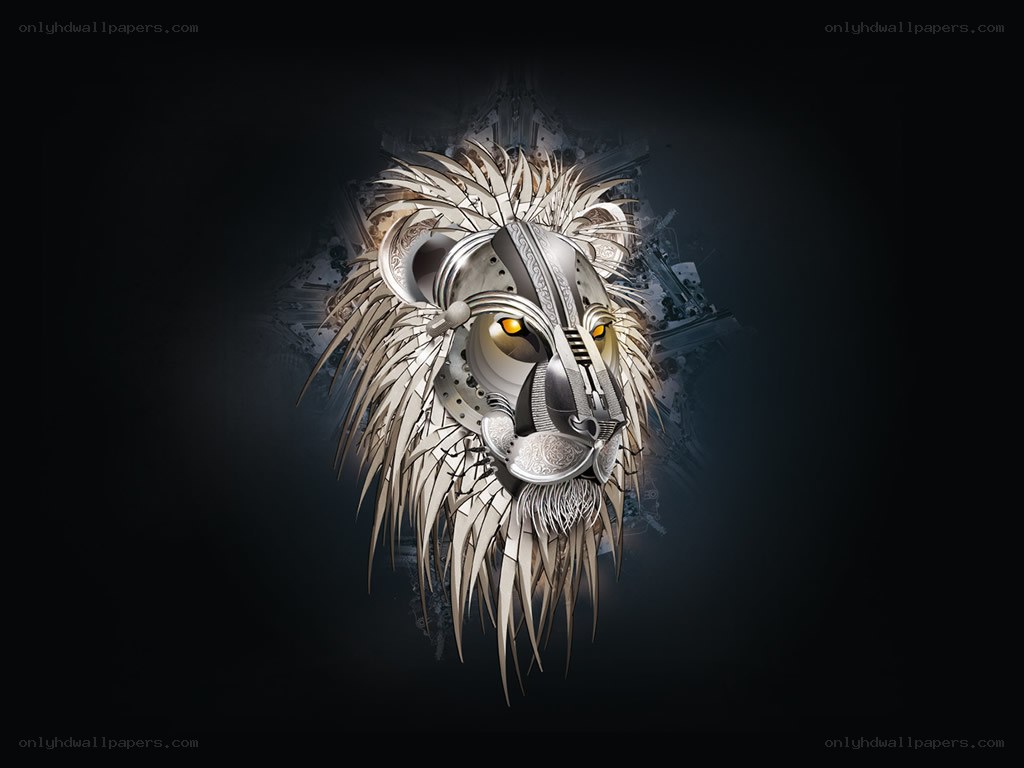 mechanical lion head art