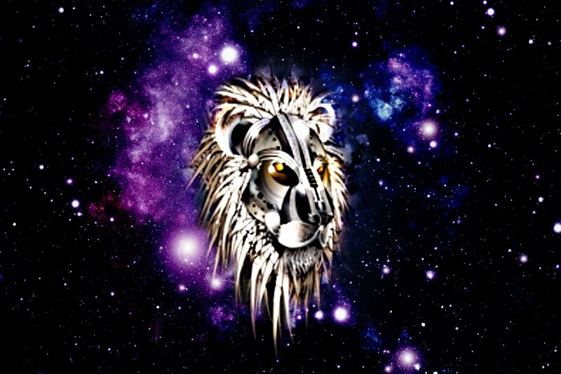 Mechanical Lion Head — Purple