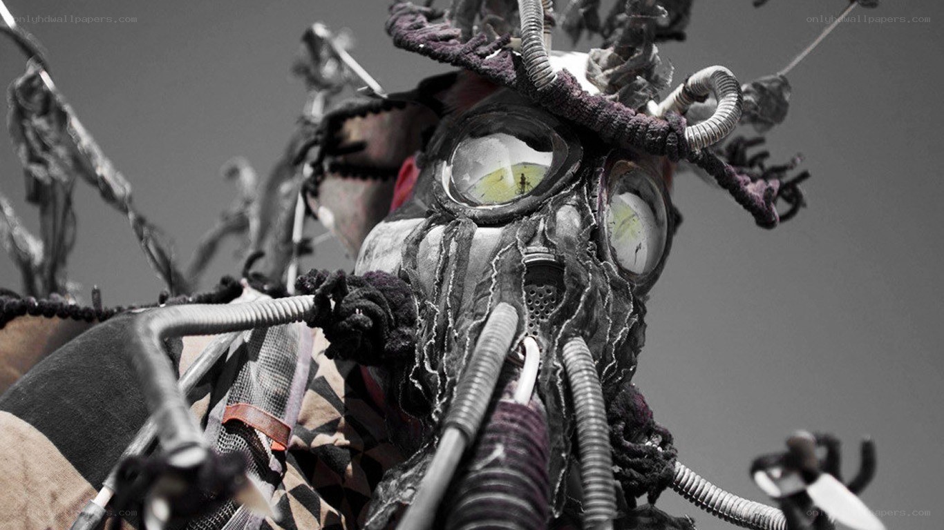mechanical mask sculpture