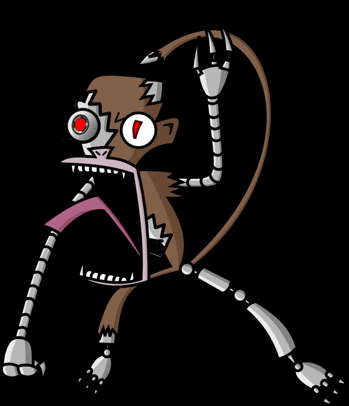 mechanical monkey character