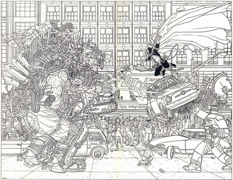 Mechanical Monster in City