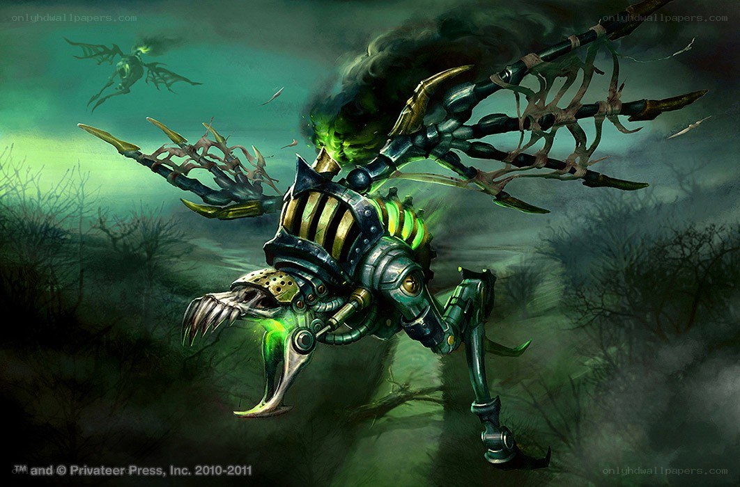 Mechanical monster in swamp