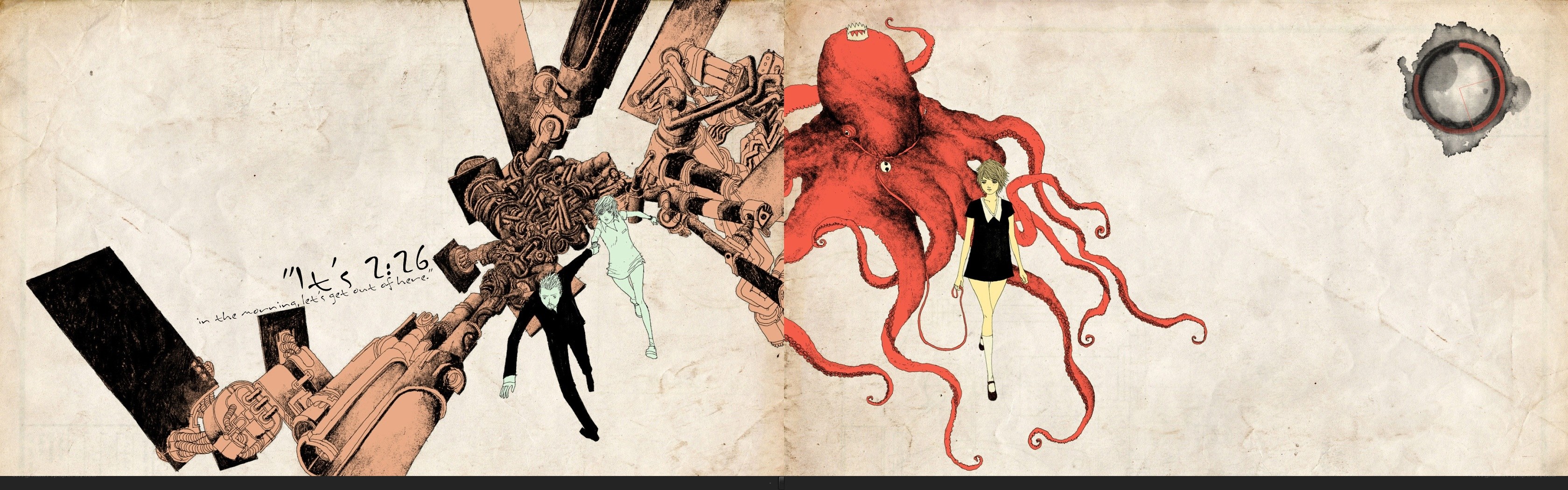 mechanical octopus and figures