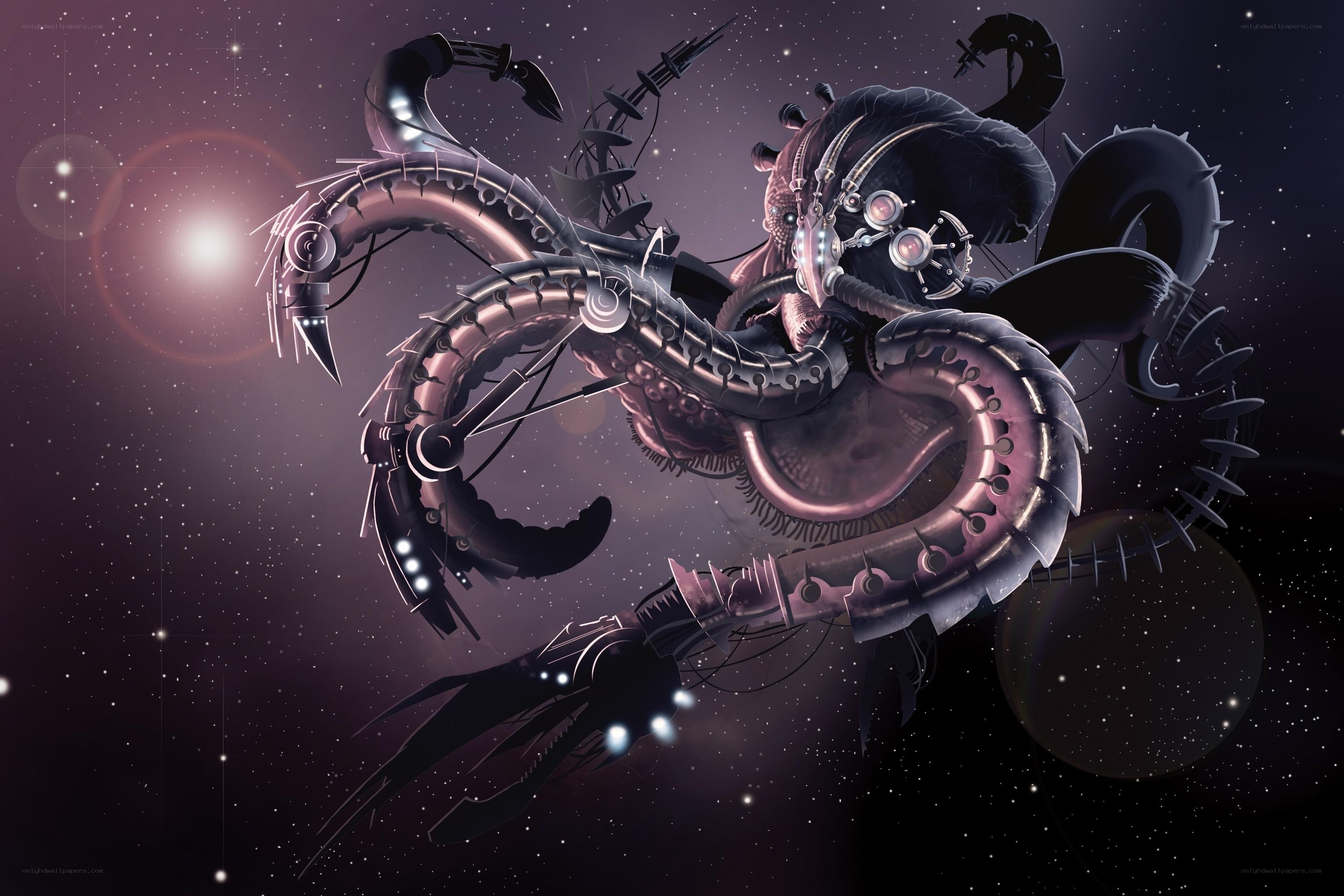 mechanical octopus in space