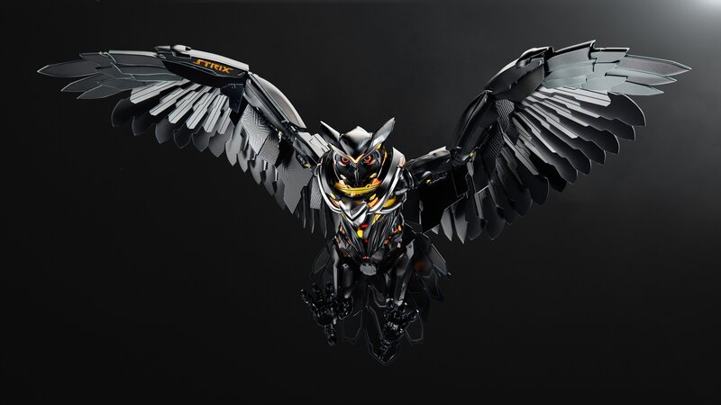 Mechanical Owl Robot — Black