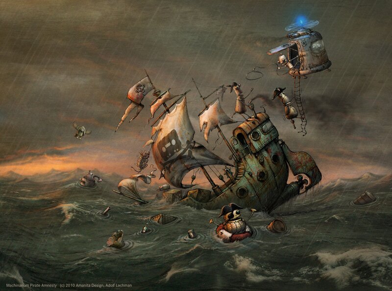 Mechanical Pirate Ship — Gray