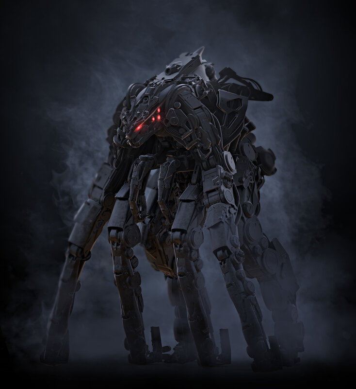 Mechanical Quadruped Robot — Black