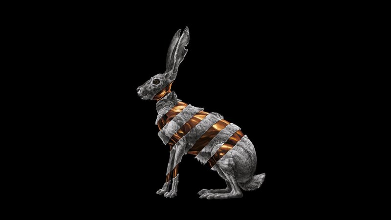 Mechanical Rabbit Sculpture