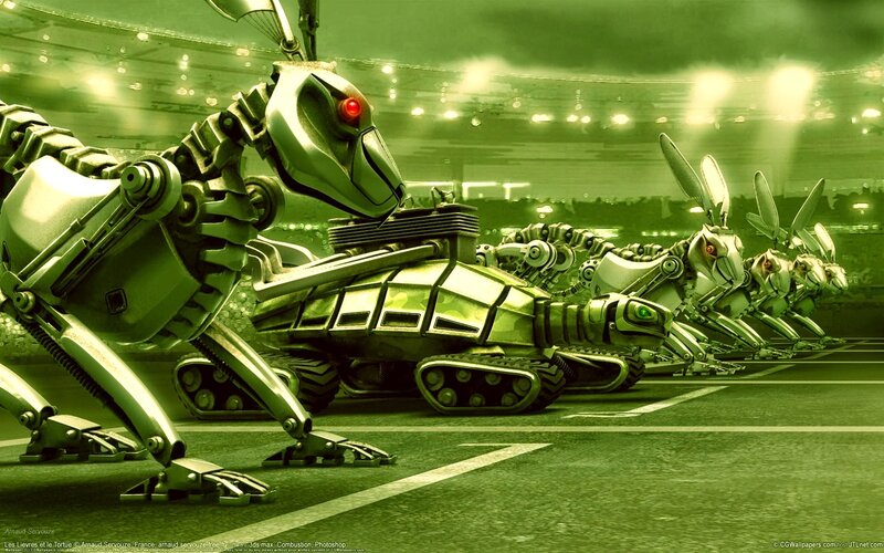 Mechanical Rabbits in Race