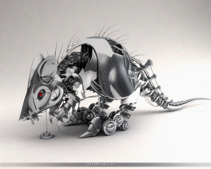 Mechanical Rat Sculpture