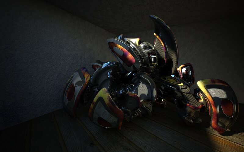 Mechanical Robot Creature — Black, Dark