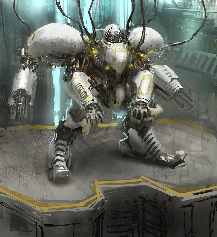 Mechanical Robot Creature — White