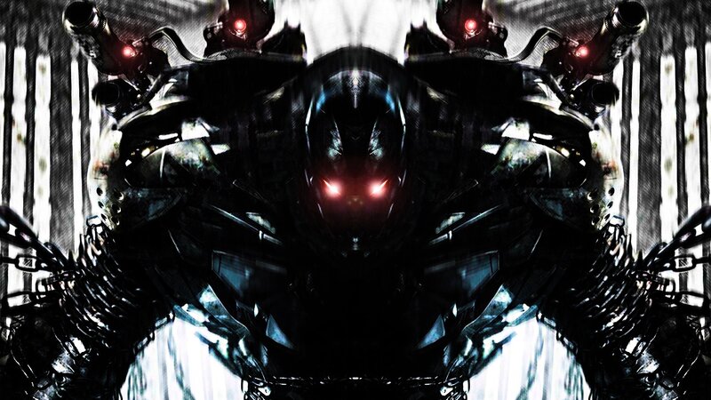 Mechanical Robot Figure — Black, Dark, Menacing