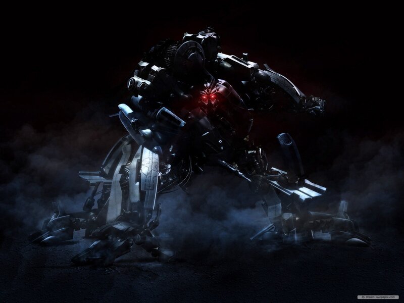 Mechanical Robot Figure — Black, Dramatic, Night