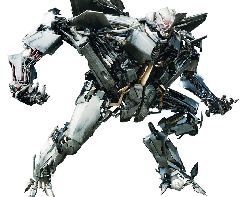 Mechanical Robot Figure — Gray, Aggressive