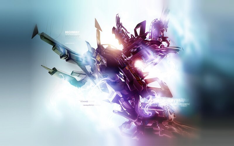 Mechanical Robot Figure — Purple