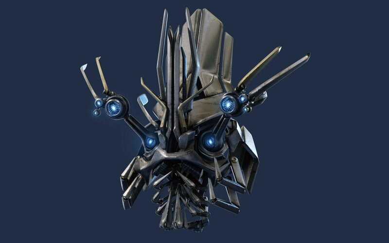 Mechanical Robot Head — Gray, Intense, 3d Render