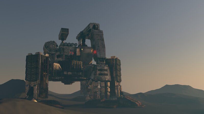 Mechanical Robot in Desert