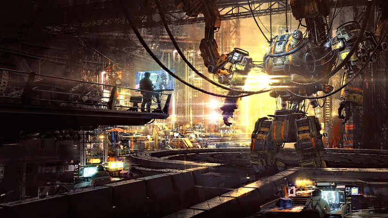 Mechanical Robot in Factory