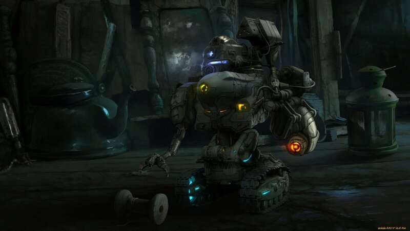 Mechanical Robot in Workshop