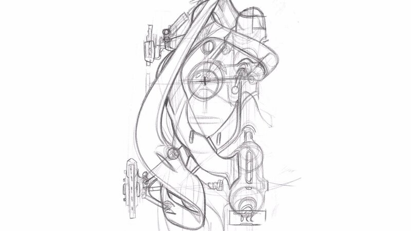 mechanical robot sketch
