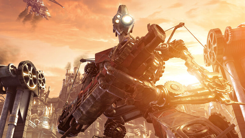 Mechanical Robot Soldier — Orange, Dramatic