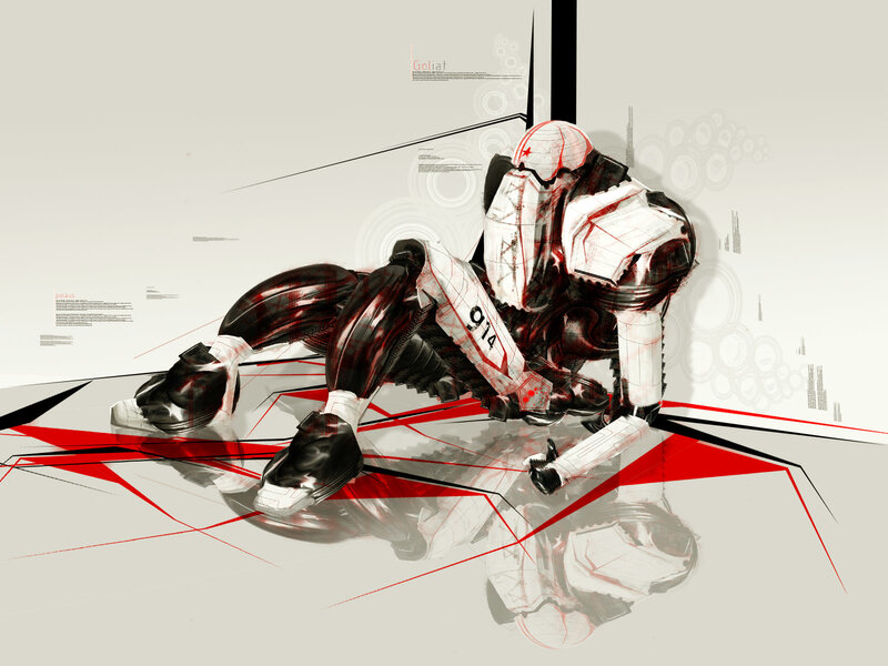 Mechanical Robot Soldier — White