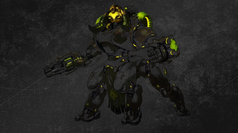 Mechanical Robot Warrior — Black, Dramatic, Digital Art, Gun