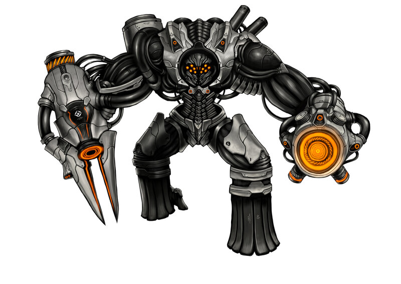 Mechanical Robot Warrior — Gray