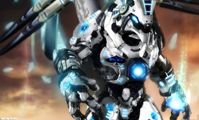 Mechanical Robot Warrior — White